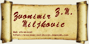 Zvonimir Miljković vizit kartica